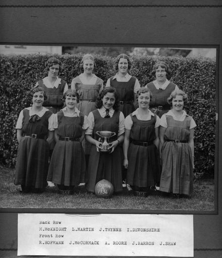Foxton District High School Basketball Team 1934