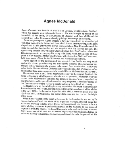 Agnes McDonald - Petticoat Pioneers