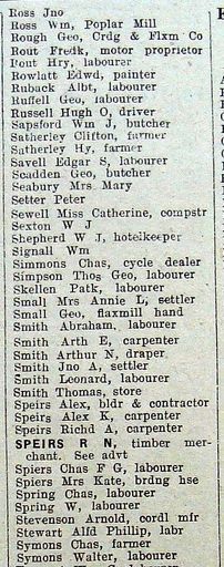 New Zealand Post Office Directory 1921 Foxton ros-sym