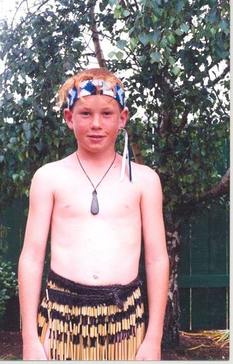 Dougal Allan, Foxton School Kapahaka member, 1995