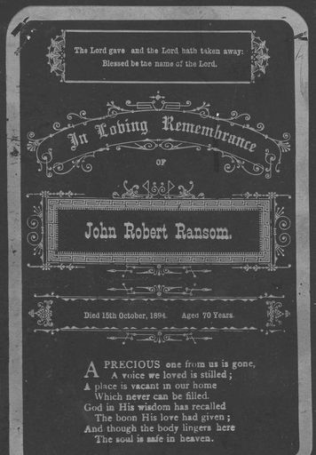 "In Loving Remembrance of John Robert Ransom" - Resource cover image