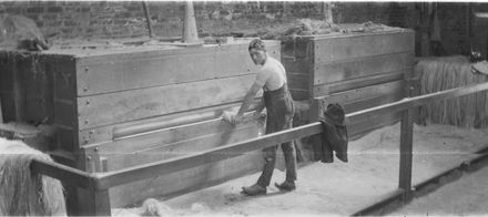 Man in flax mill
