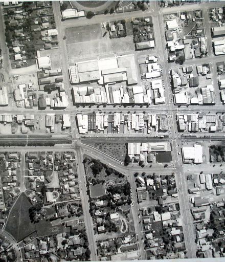 Aerial view of central Levin, c.1981