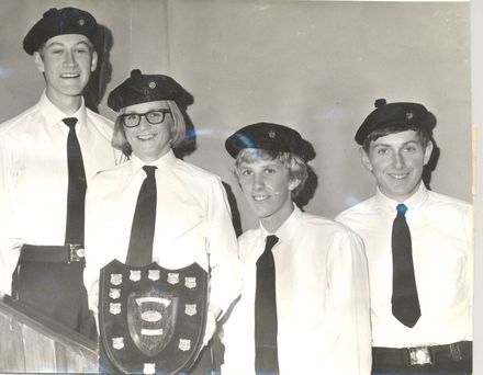 Teenagers (unnamed) St John's cadets ? with shield - Resource cover image