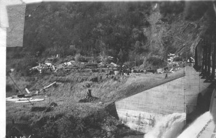 Severe storm damage to camp at Lower Mangahao Dam, Mangahao, 1936 - Resource cover image