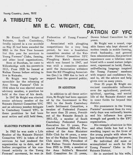 Tribute to EC Wright