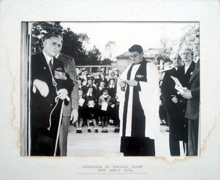 Dedication of Memorial Plaque at Memorial Hall, Shannon
