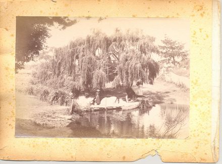 Ford and footbridge across Hokio Stream, c.1900