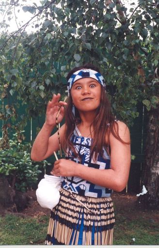 Sharon Ihe, Foxton School Kapahaka member, 1995