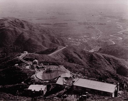 Surge Chamber and penstock pipeline nearing completion, 1923