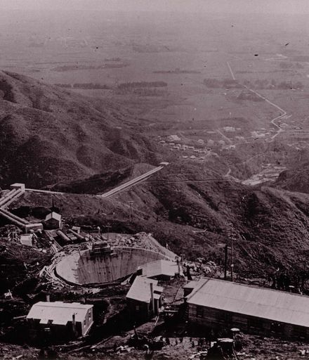 Surge Chamber and penstock pipeline nearing completion, 1923