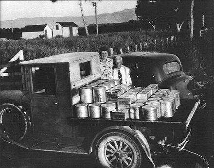 Tins of berryfruit packed for market, c.1950