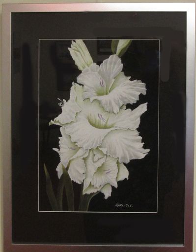 White Gladioli by Laurie Carlisle Pastel $250 - Resource cover image