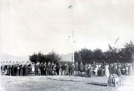 Flag raising ceremony, Shannon School, 18th July 1901