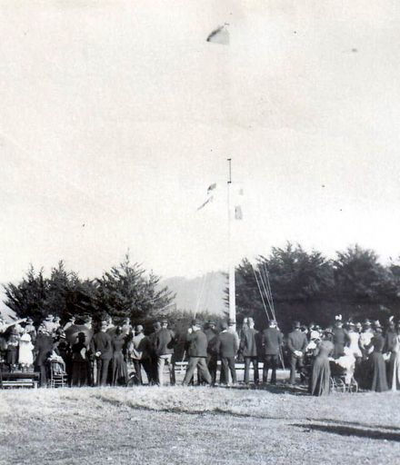 Flag raising ceremony, Shannon School, 18th July 1901