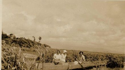 Women in canoe, Lake Horowhenua, c1930