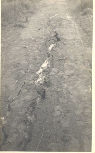 Earthquake, 1942 - cracked road