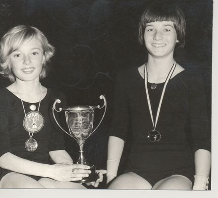 Otaki Gymnastic Club members with cup & wearing medals - Resource cover image