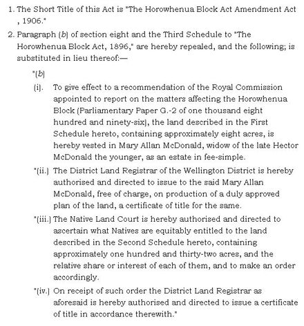 An Act to amend The Horowhenua Block Act, 1896 (2)