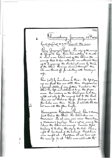 Otaki Maori Land Court Minutebook - 15 January 1880. - Resource cover image