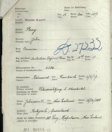 John PERRY notification of capture