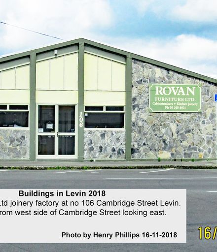 Rovan Furniture Ltd joinery factory at no 106 Cambridge Street Levin.