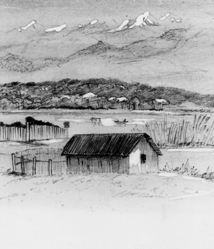 Horowhenua, lake & ranges (Hadfield sketch)