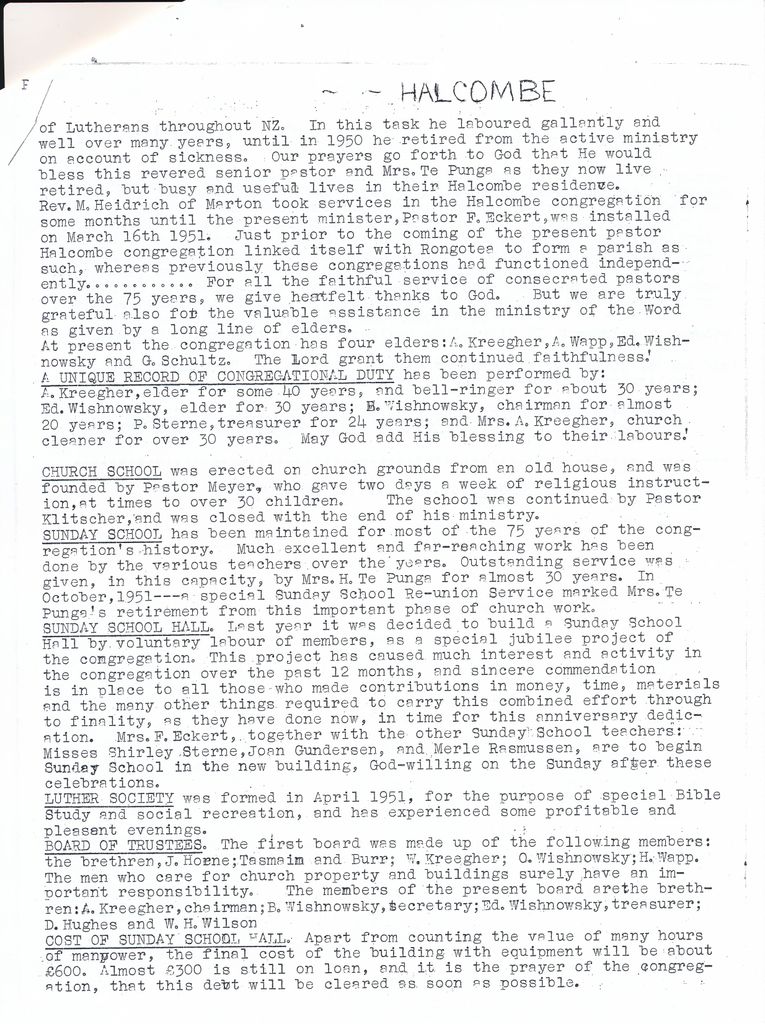 Page 2: Halcombe Lutheran Church