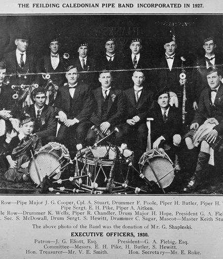 Feilding Caledonian Pipe Band, c. 1930