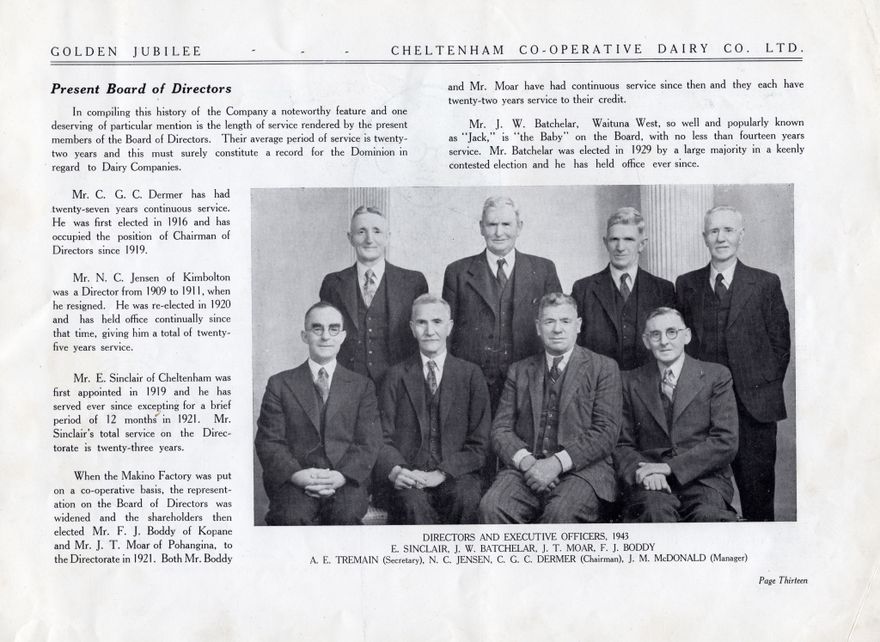 Page 16: Golden Jubilee 1893-1943  Cheltenham Co-operative Dairy Co. Ltd