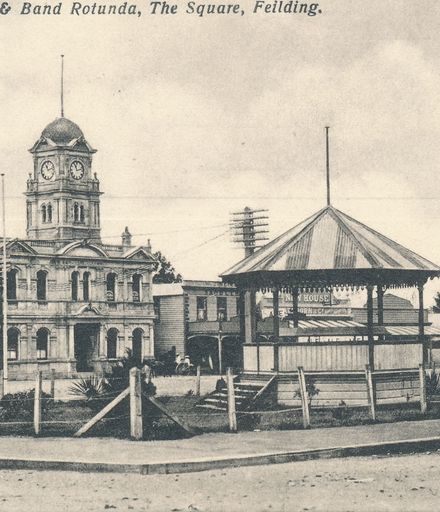Postcard - Feilding Post Office & The Square