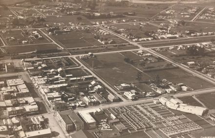 Aerial view of Feilding Saleyards