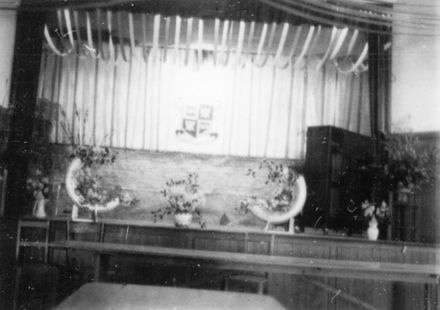 Bunnythorpe School hall decorations, 75th Jubilee, 1958
