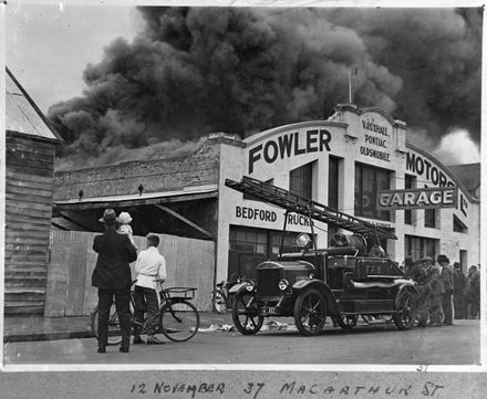 Fire at Fowler Motors Limited, c. 1942