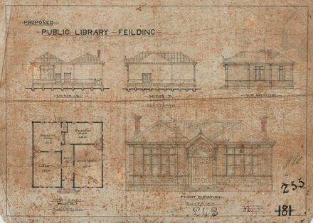 Plans for the Original Feilding Library, c. 1904 Plans for the Original Feilding Library, c. 1904
