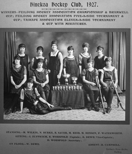 Hinekoa Hockey Club, c. 1927