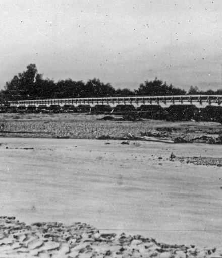 Menzie's Ford bridge after flood damage, 1897