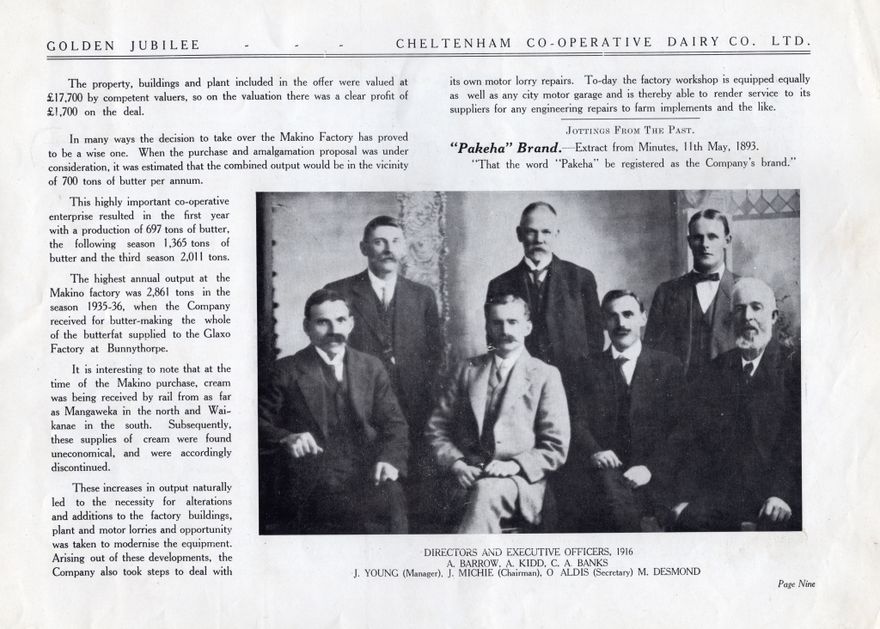 Page 12: Golden Jubilee 1893-1943  Cheltenham Co-operative Dairy Co. Ltd