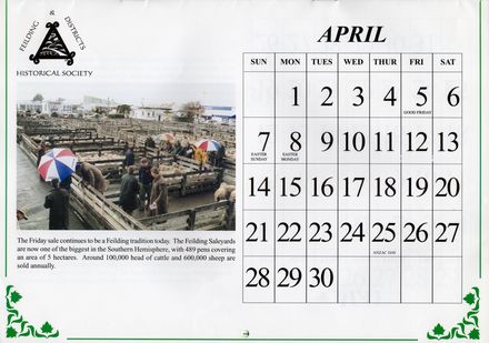 Page 1: Feilding Then and Now Calendar