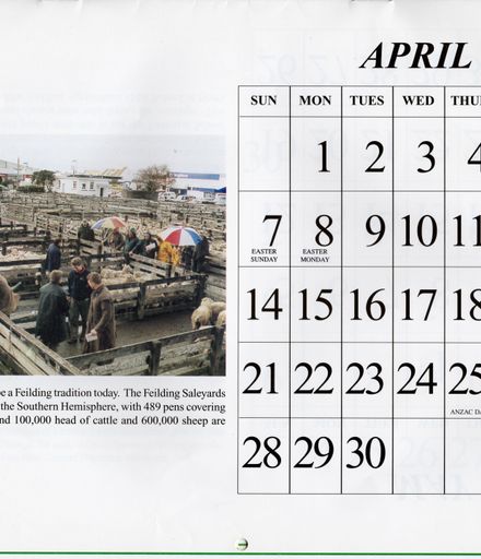 Page 1: Feilding Then and Now Calendar