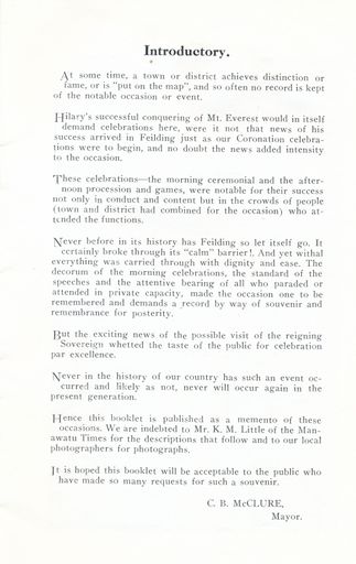 Page 5: Celebration of Queen's Coronation & Visit