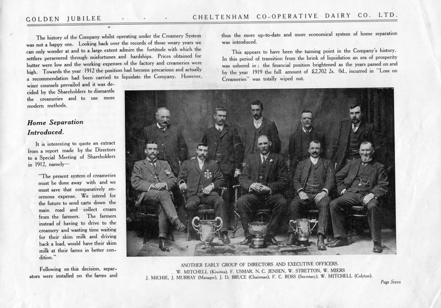 Page 10: Golden Jubilee 1893-1943  Cheltenham Co-operative Dairy Co. Ltd