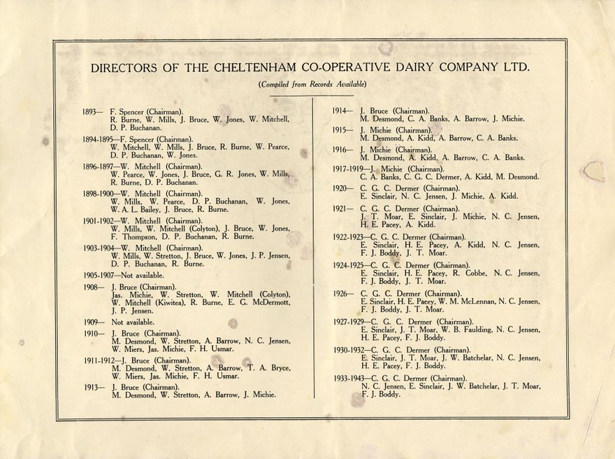 Page 19: Golden Jubilee 1893-1943  Cheltenham Co-operative Dairy Co. Ltd