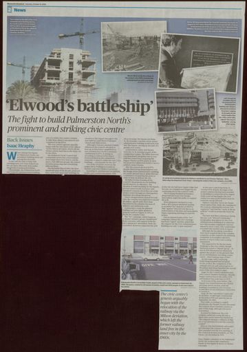 Back Issues: 'Elwood's battleship' : The fight to build Palmerston North's prominent and striking civic centre