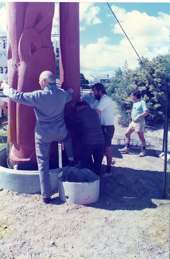 Installation of Pouwhenua for the re-dedication of The Square - Te Marae o Hine