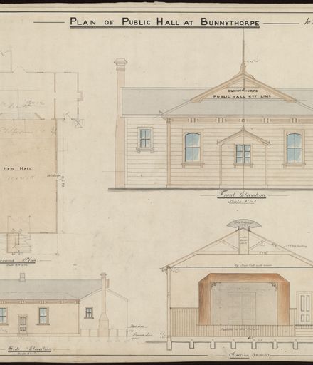 L. G. West, Plan for Public Hall at Bunnythorpe
