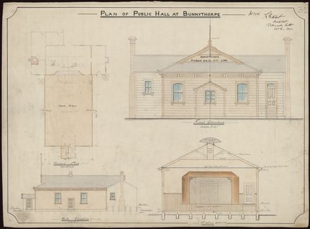 L. G. West, Plan for Public Hall at Bunnythorpe