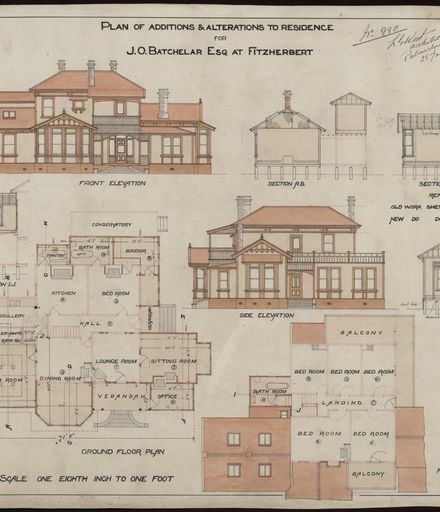 Plan for Alterations and Additions to a Residence at Fitzherbert