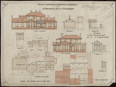 Plan for Alterations and Additions to a Residence at Fitzherbert