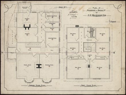 L. G. West, Plans for a Residence in Broad Street